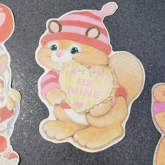 Valentines Cutouts Vintage Eureka with Felt Embellishments Set of 6 - Picture 7 of 13